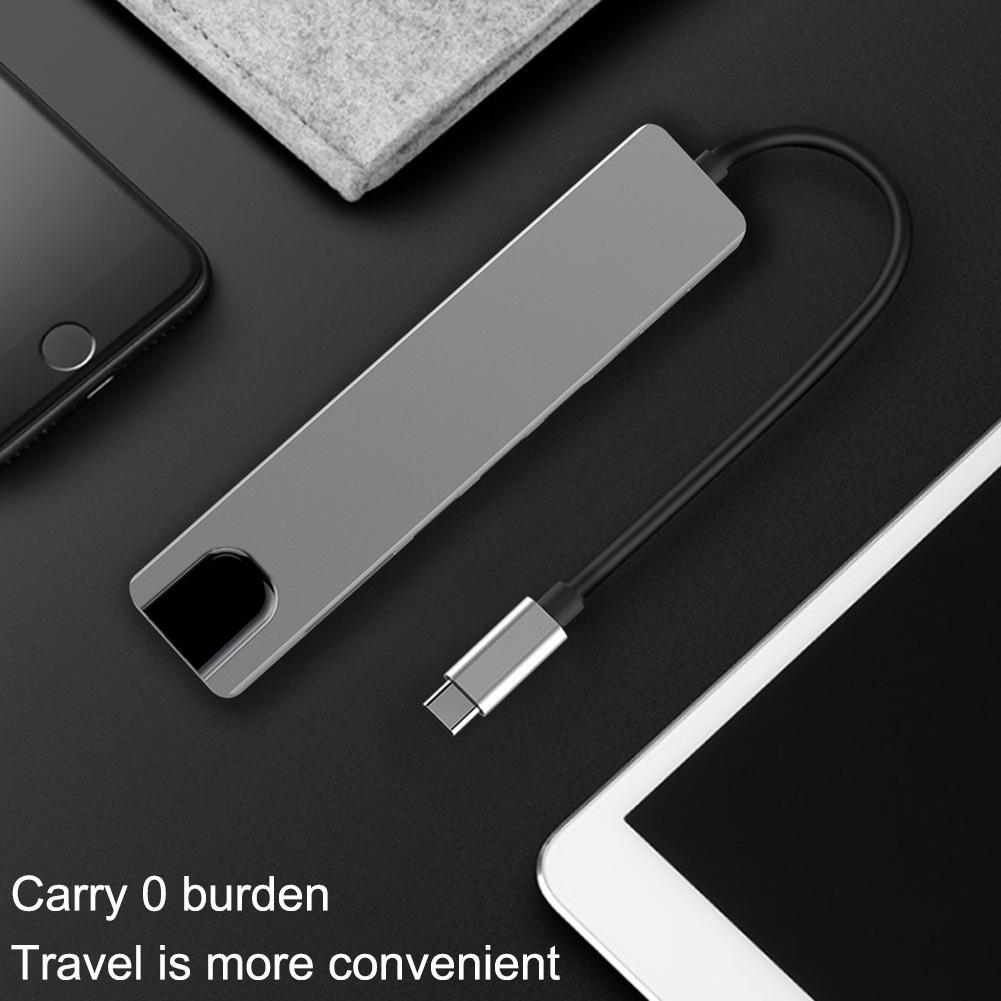 Bộ Chia Nhiều Cổng USB-C 3.0 4K HDMI RJ45 8 Trong 1 Cho Macbook Pro iPad Samsung TV