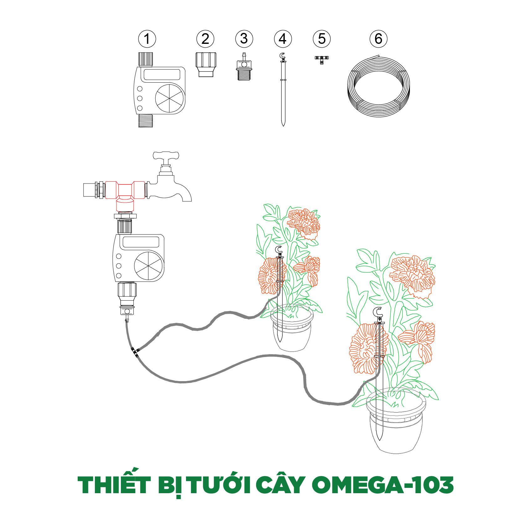Thiết bị tưới cây OMEGA-103