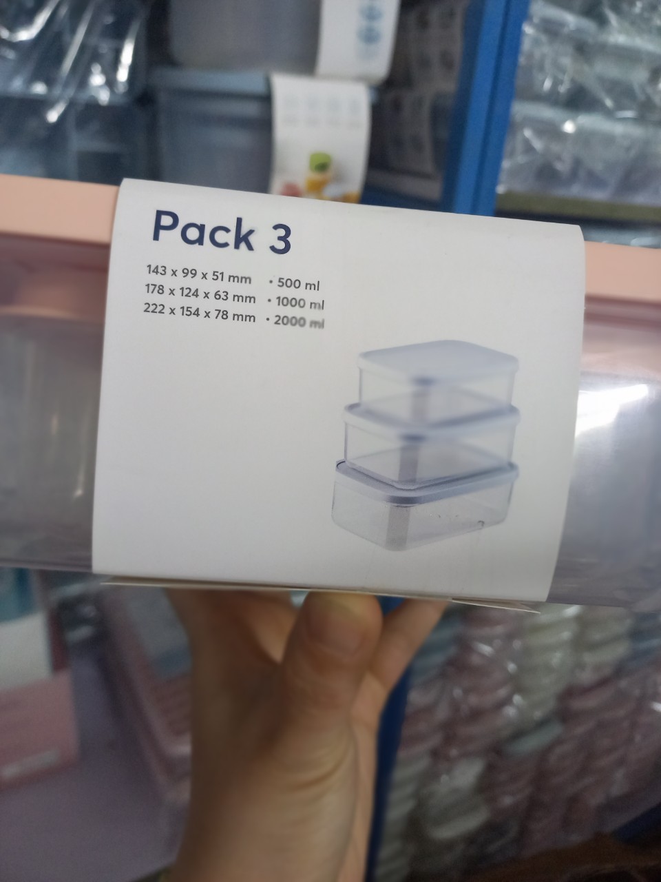 Bộ 3 hộp nhựa đựng thực phẩm (500-1000-2000ml) INOCHI 
