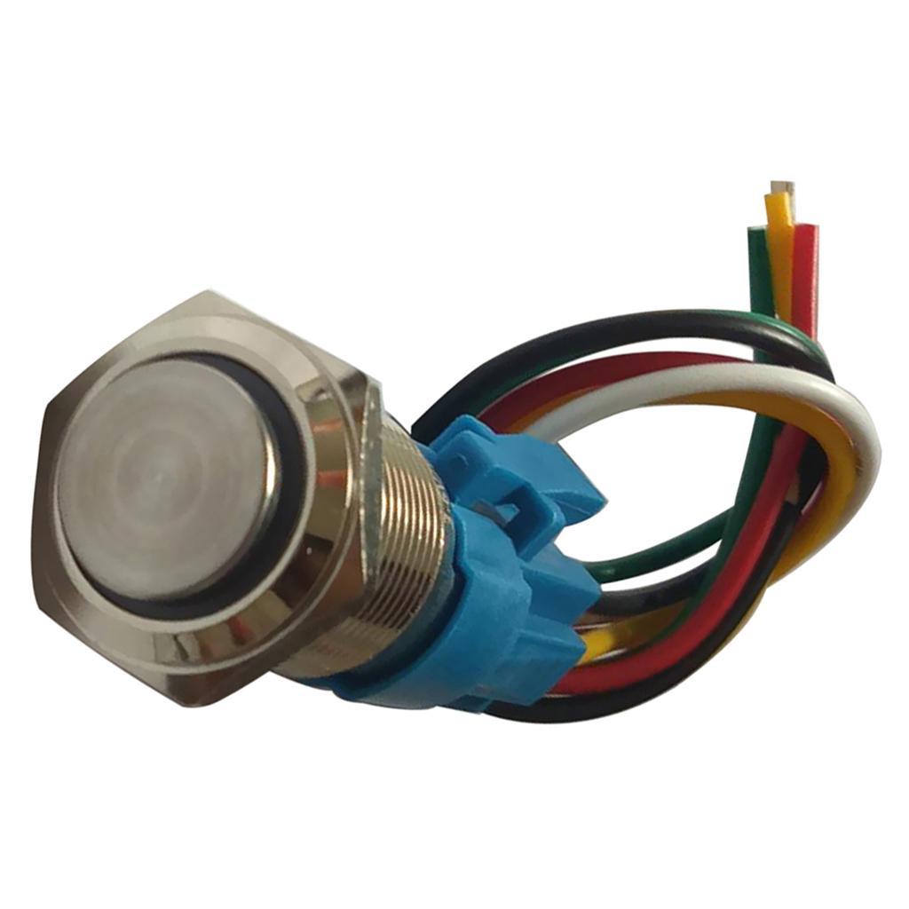 16mm 3-6V 5A Metal Car Push Button Switch With LED Self-Locking
