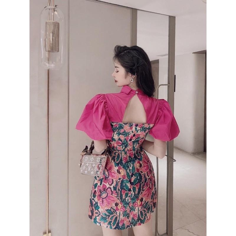 ĐẦM GẤM HOA PHA TAY BỒNG