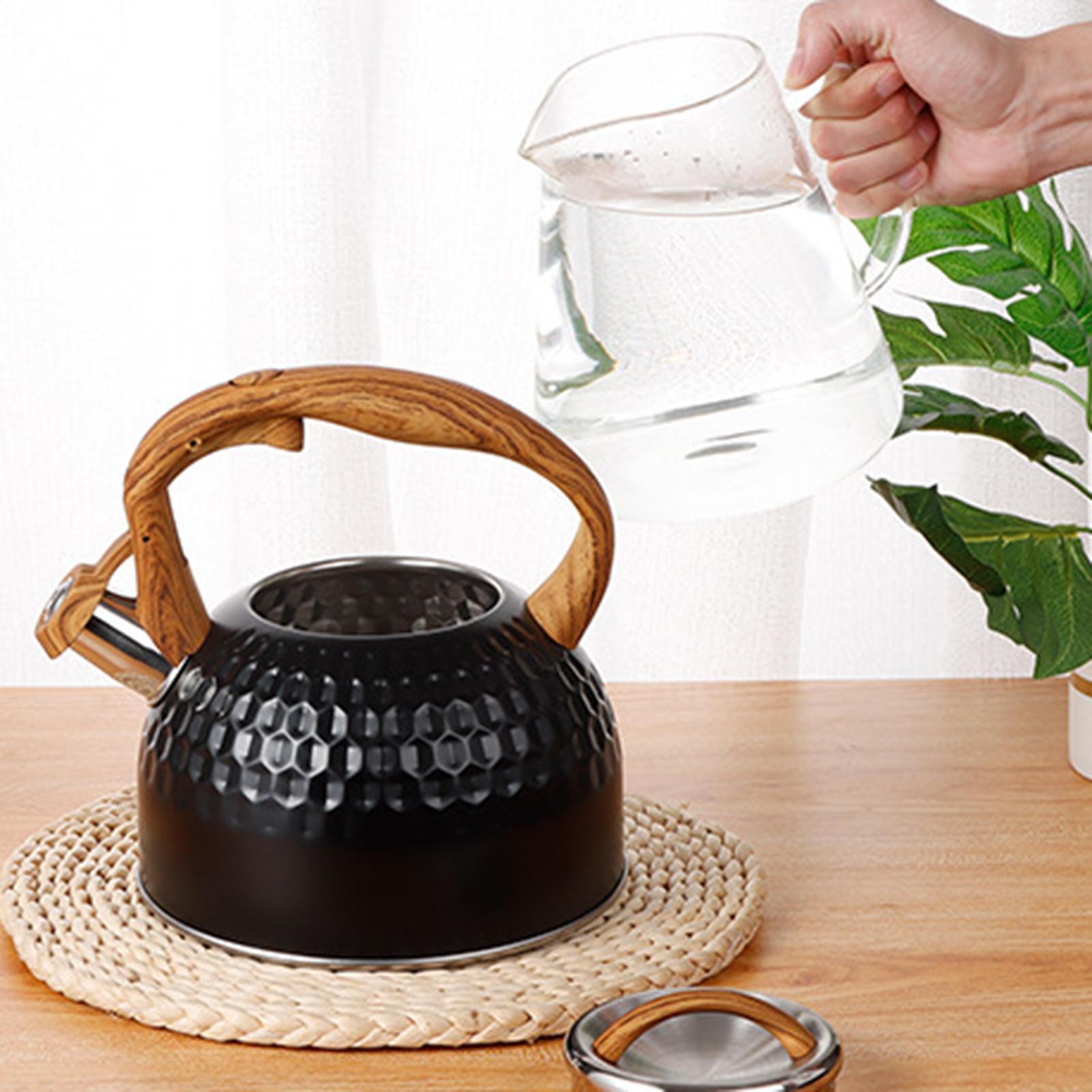 2500ml Black Stainless Steel Tea Pot Whistling Kettle for Electric Cooktop
