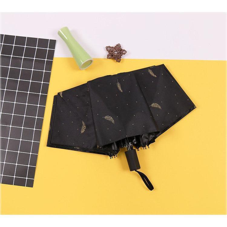 Dù Gấp Gọn Họa Tiết Hình Lông Vũ Chống Tia UV