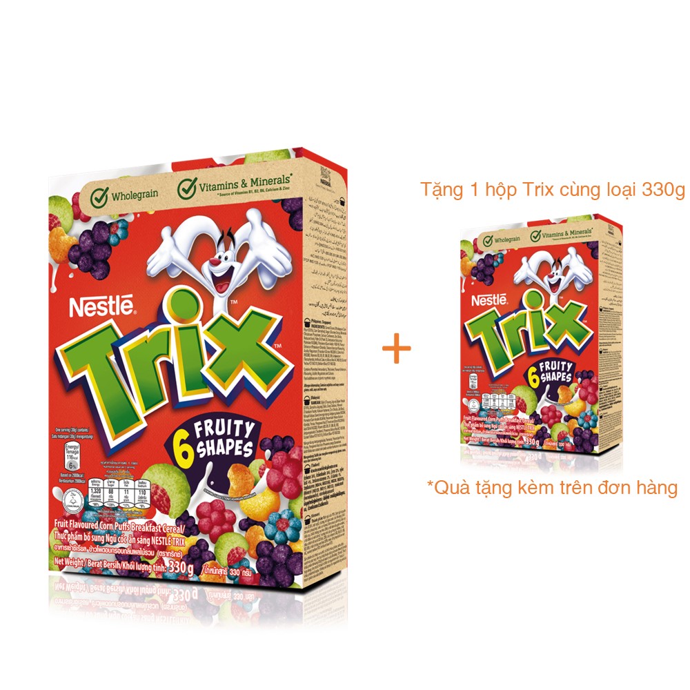 Ngũ cốc ăn sáng Nestlé Trix (Hộp 330g) - [Tặng 1 hộp Trix cùng loại 330g]