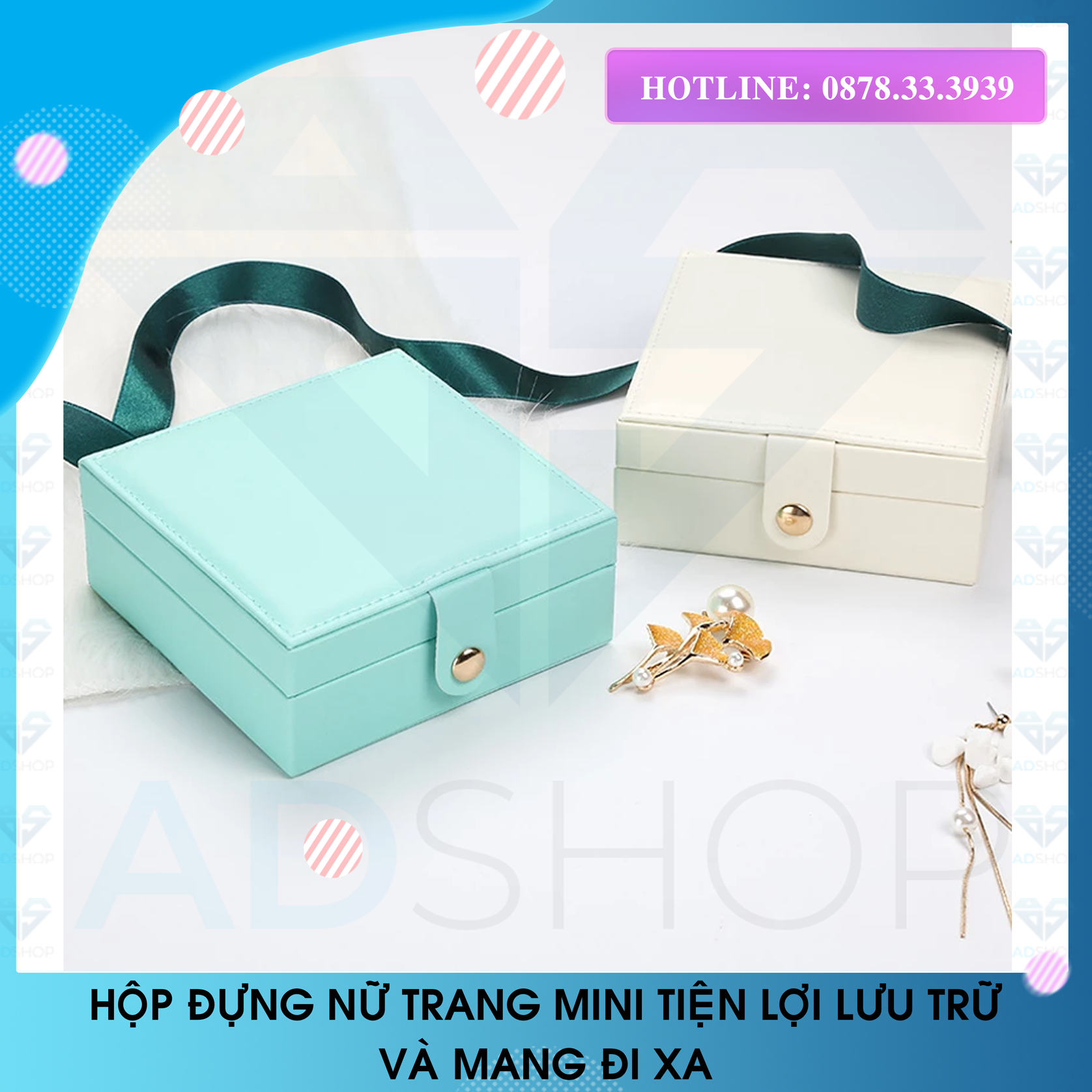 HỘP ĐỰNG NỮ TRANG MINI NHỎ GỌN, TIỆN LỢI