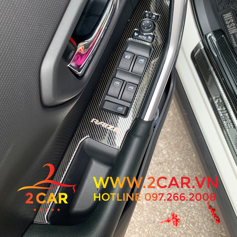Ốp Nội Thất Xe Toyota Raize 2021-2022 - 5 chi tiết Mẫu CACBON kim Loại Cao Cấp