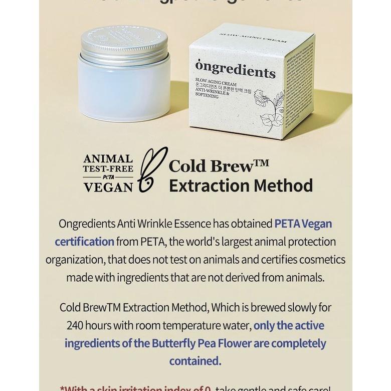 Kem Dưỡng Da Đàn Hồi và Săn Mịn ONGREDIENTS Slow Aging Cream 50ml