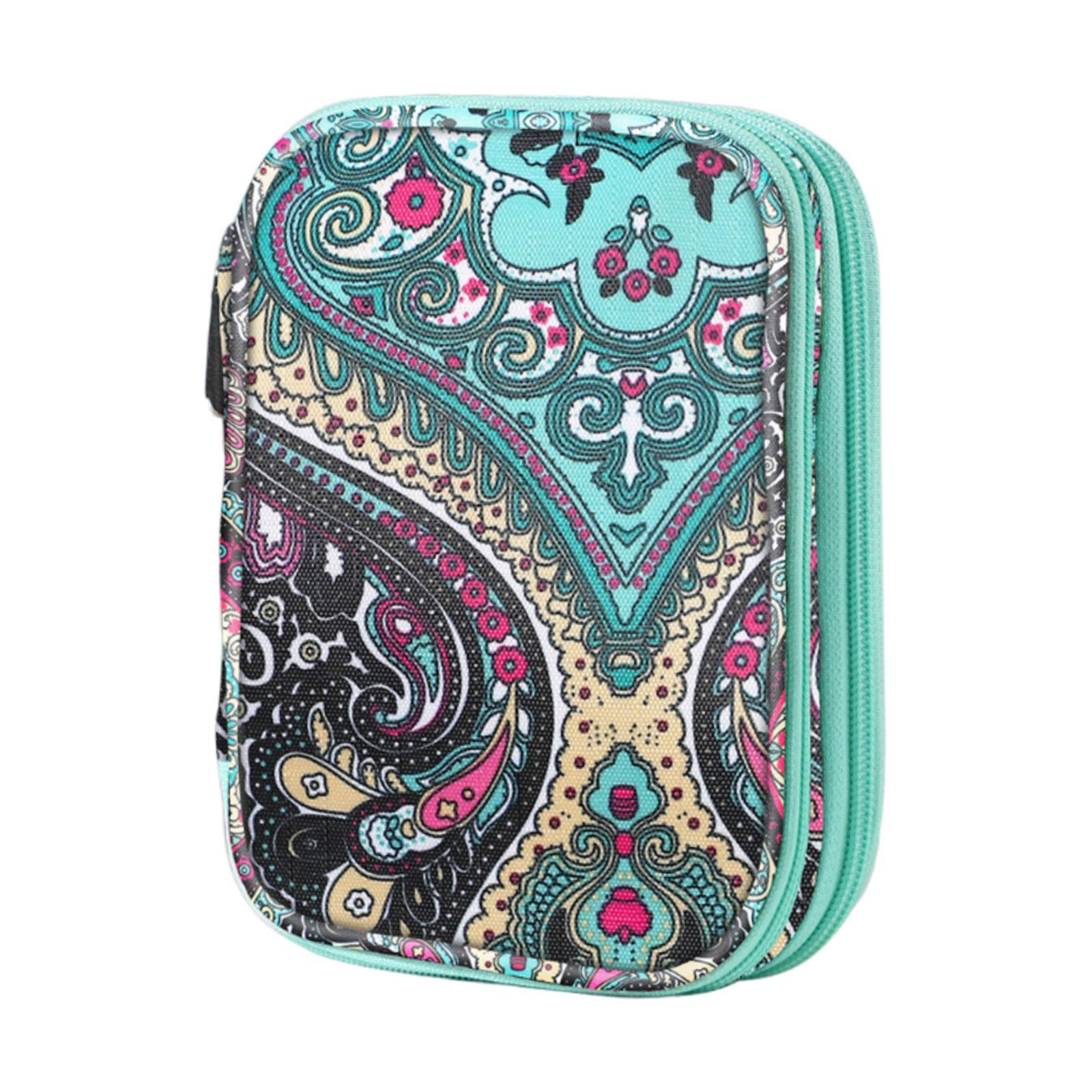 Knitting Storage Bag Crochet Hooks Organizer Double Layers with Zipper Knitting Bag Travel Organizer Length 17.5cm Knitting Case