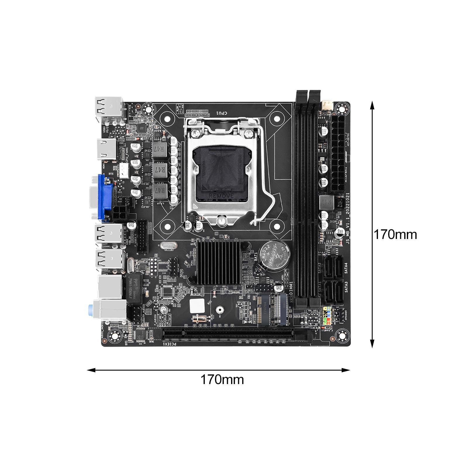 Computer Desktop Motherboard 16G Memory Capacity 2x DDR3 Dual Channel H61S Motherboard