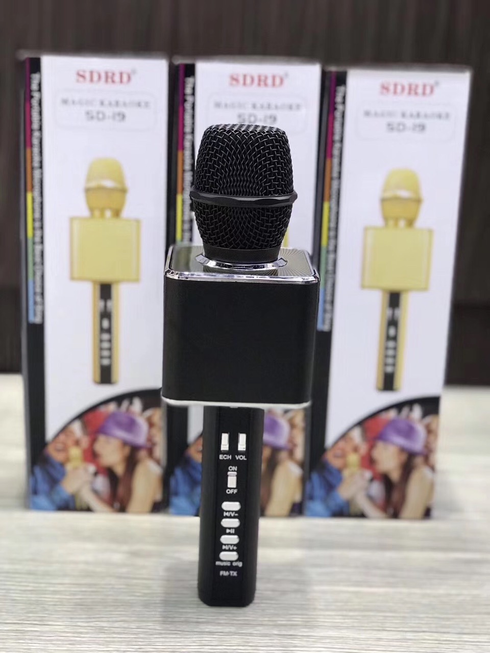 MIC KARAOKE SD-19 KÈM LOA - Hàng Nhập Khẩu (Giao Màu Ngẫu Nhiên)