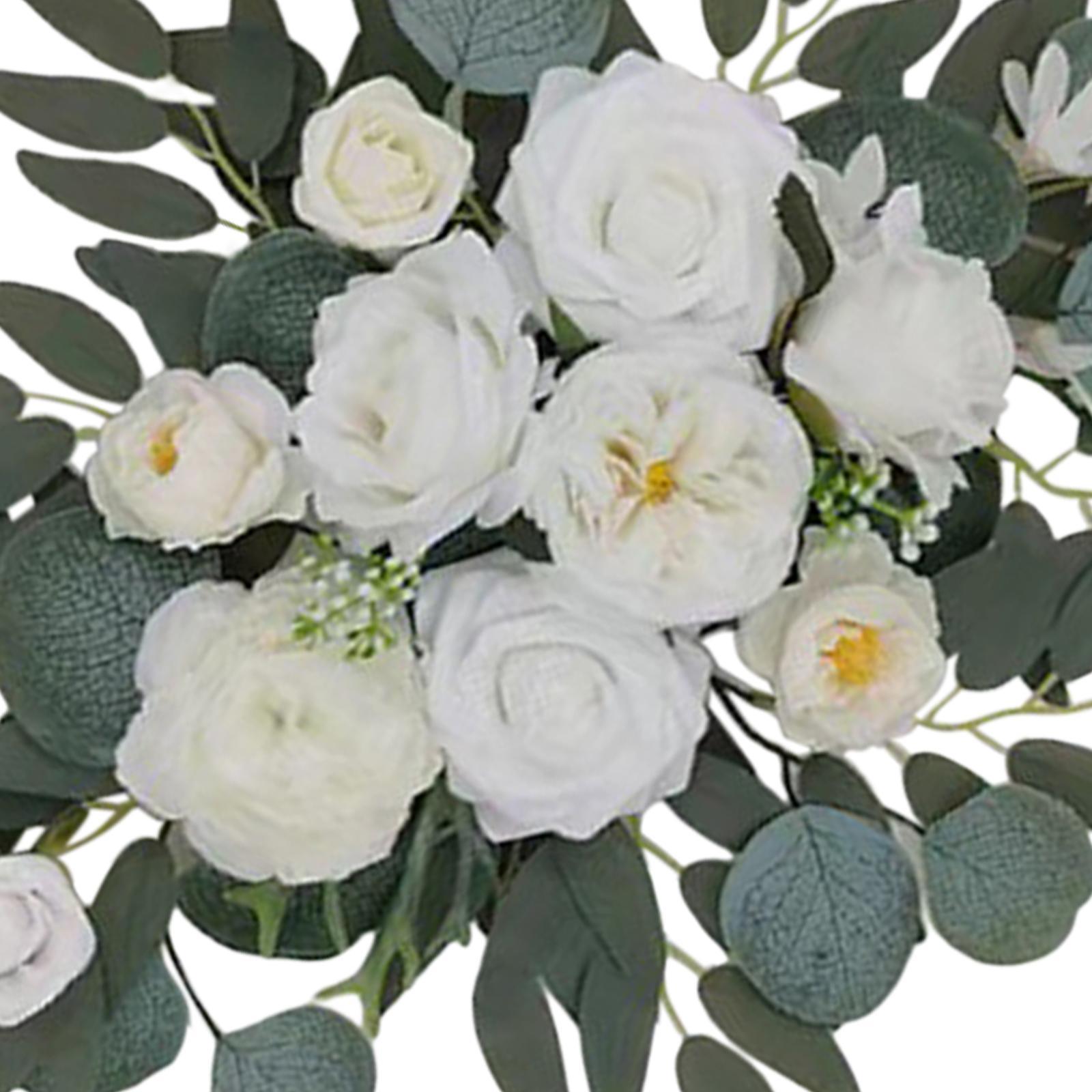 2 Pieces Artificial Arch White Flower Flowers for Welcome Sign Backdrop Home