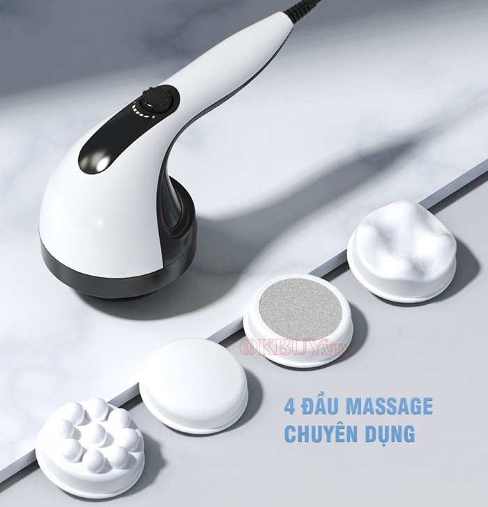 Máy Massage Cầm Tay Puli PL-601 New - 4 Đầu Matxa Chuyên Sâu, Thư Giãn Cơ Bắp Toàn Thân