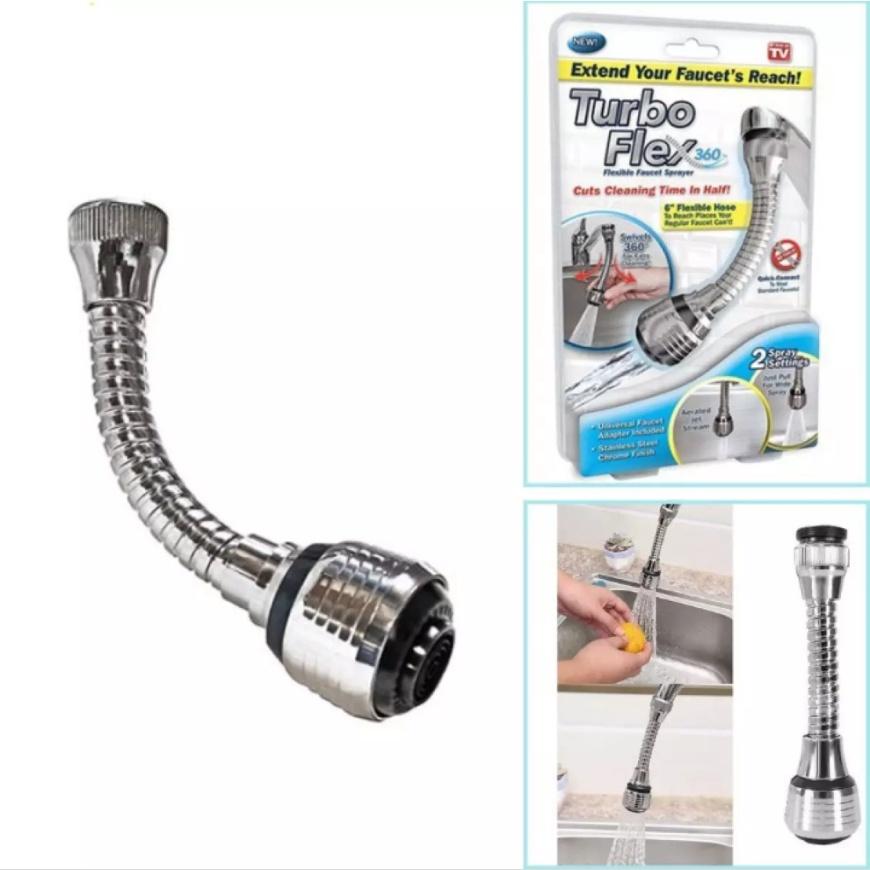 Đầu Vòi Xịt Nước Tăng Áp Cho Vòi Bồn Rửa  Flex 360, đầu nối vòi rửa bát tăng áp xoay 360 độ điều chỉnh chế độ nước