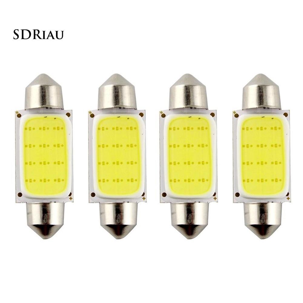 Bộ 4 bóng đèn LED COB 39mm gắn trần xe hơi chuyên dụng