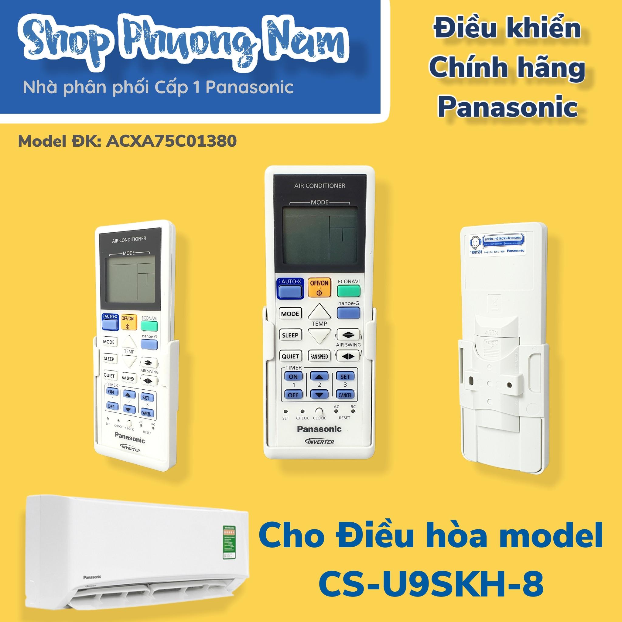 Điều khiển chính hãng cho điều hòa Panasonic model CS-U9SKH-8