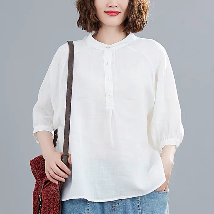 Áo kiểu nữ linen tay lỡ cánh rơi trẻ trung, thời trang xuân hè 2021