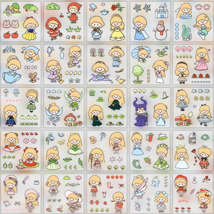 Hộp sticker 100 tấm cute dán sổ trang trí chống nước set sicker khác nhau ST31