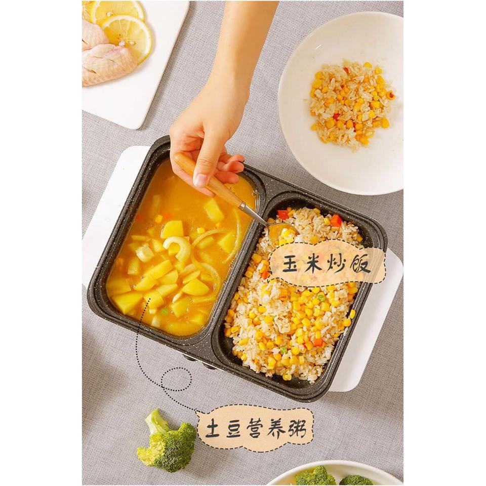 THANH LÝ HÀNG MỚI Nồi Lẩu Nướng  2in1 Mini Hàn Quốc Bếp Lẩu Nướng Đa Năng Cao Cấp Đế Nồi Chống Dính Bảo Hành 3 Tháng