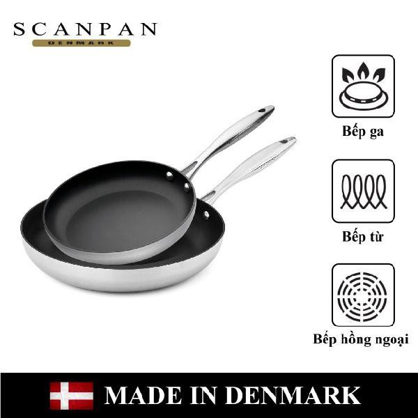 Bộ 2 chảo chống dính đáy từ Scanpan CTX 20+26cm 65202600, đúc liền 7 lớp, bảo hành chống dính 3 năm, sản xuất tại Đan Mạch