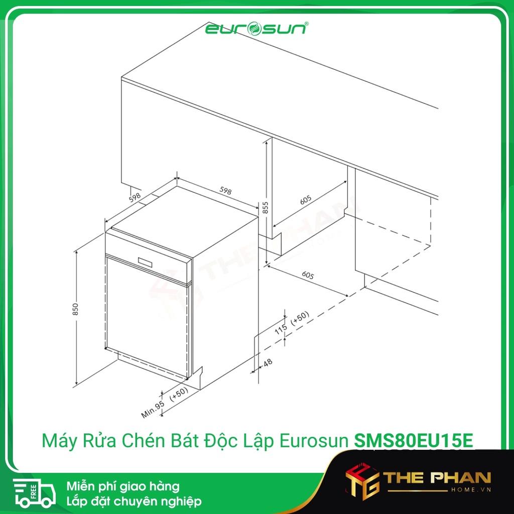 Máy Rửa Chén Bát Eurosun SMS80EU15E - Sức chứa 14 Bộ, CHLB Đức-hàng chính hãng