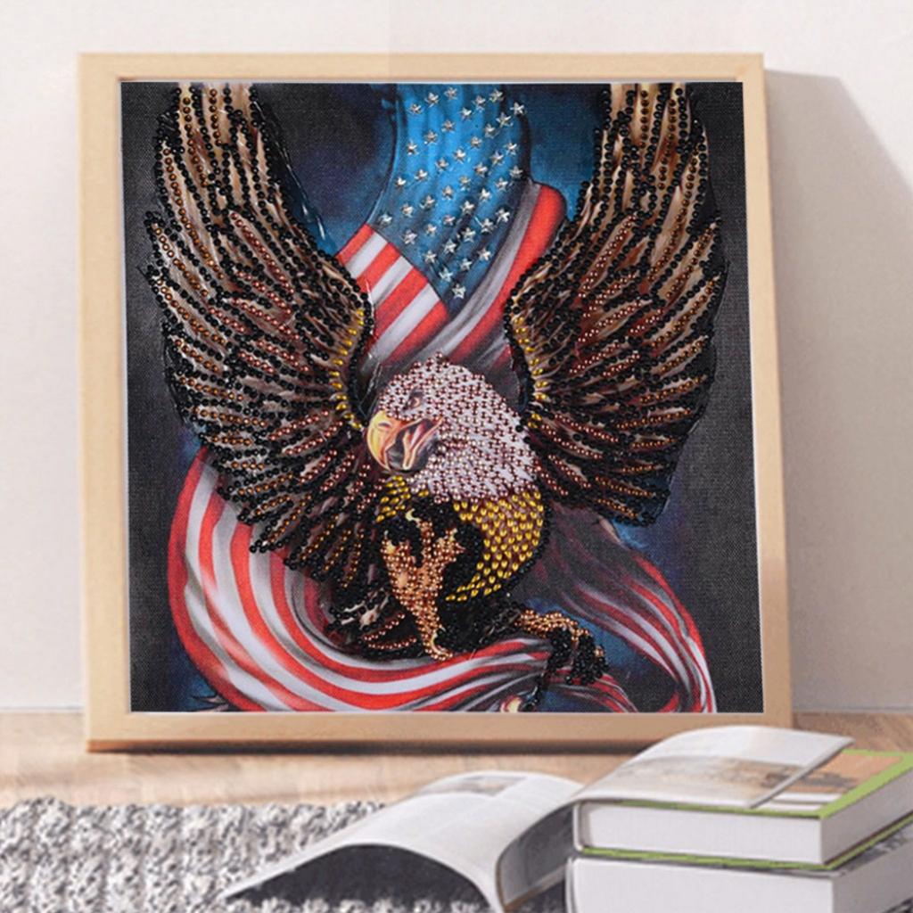 DIY 5D Eagle Diamond Painting Embroidery Special Shaped Home Decor 30x30cm