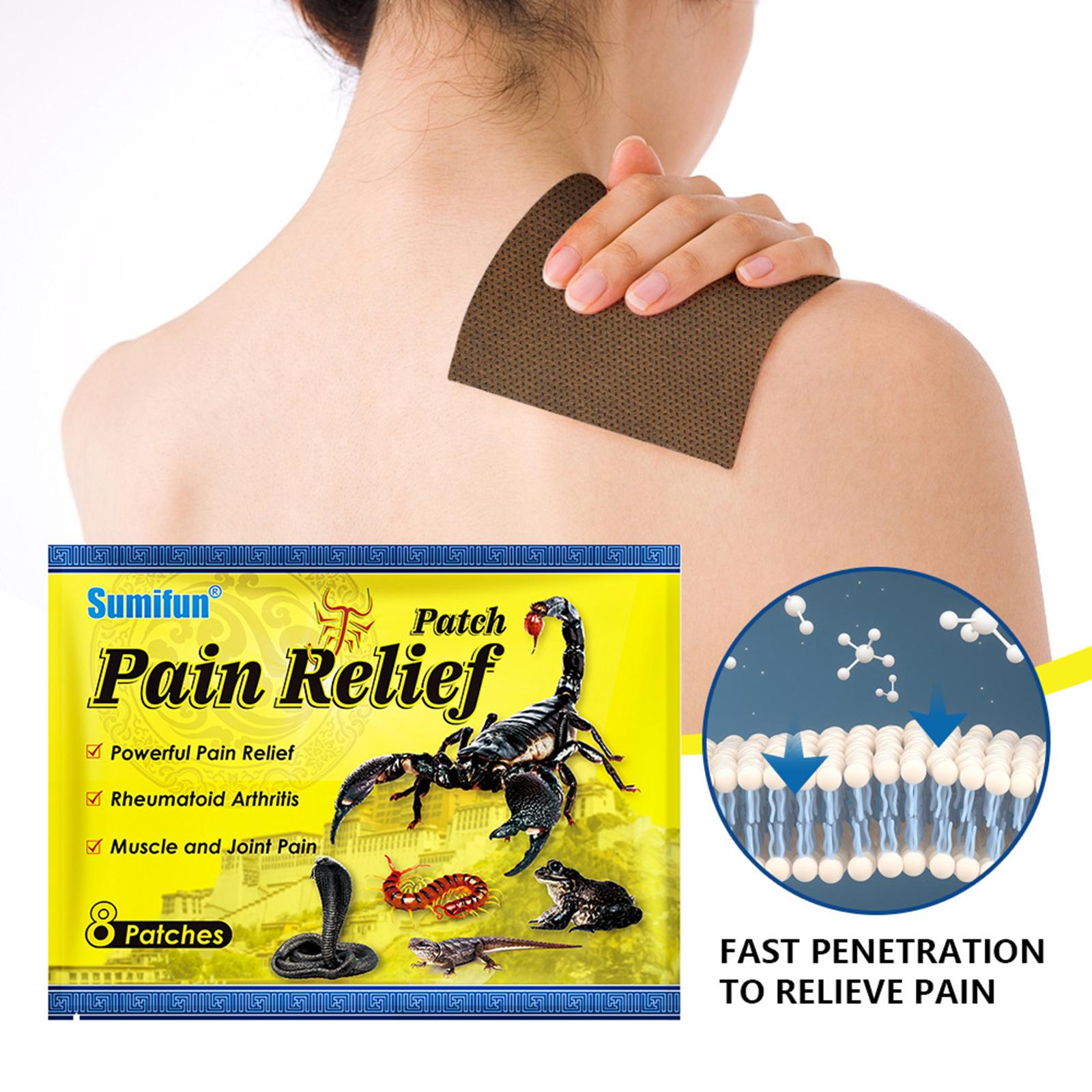 Sumifun 8 Patches Pain Relief Patch Muscle and Joint Pain Stickers