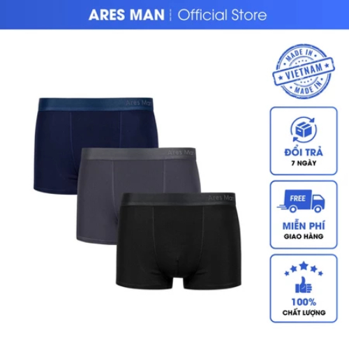 Quần boxer nam Ares Man chất thun lạnh mềm mịn siêu mát, thấm hút mồ hôi boxer Ares man 2.0