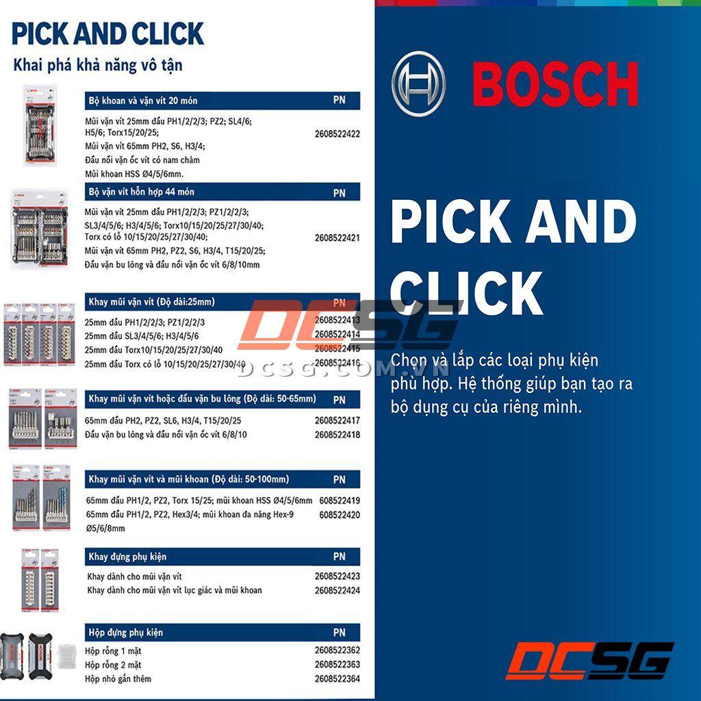 Bộ mũi khoan, mũi vít, vặn ốc BOSCH PICK&CLICK | DCSG