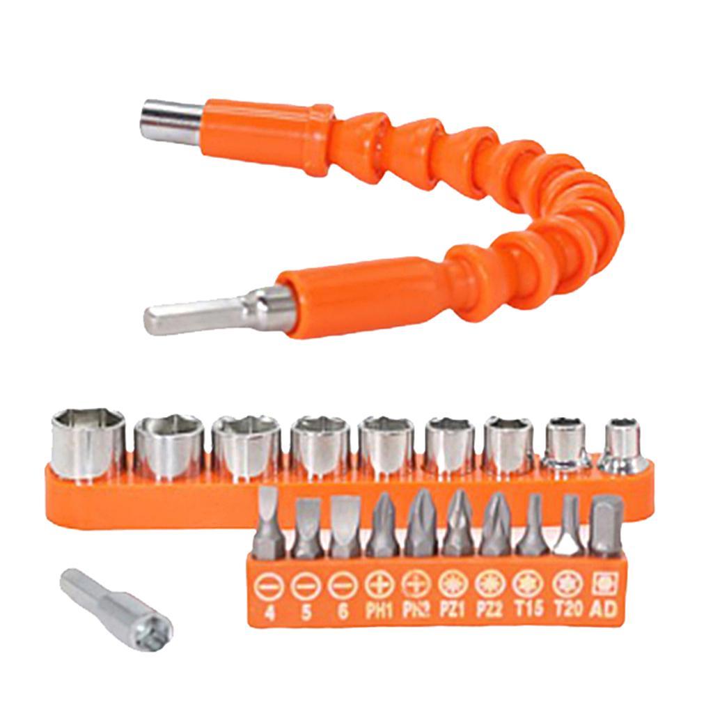 21pc Flexible Drill Bit Shaft Extension Screwdriver Universal Shaft Drill Holder