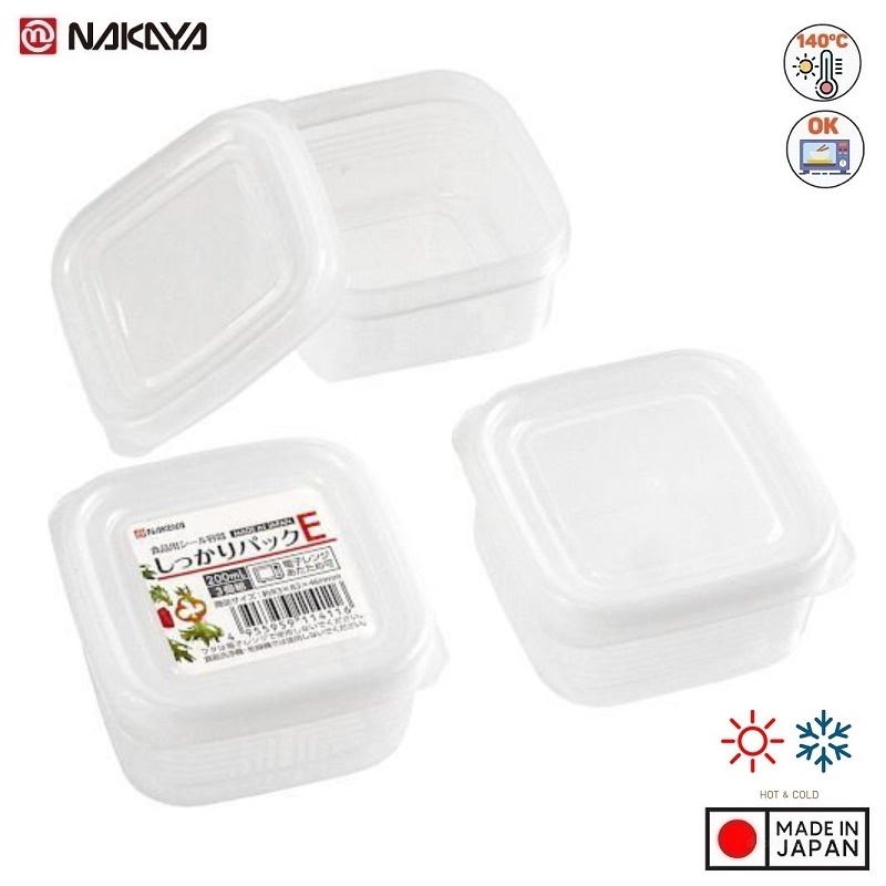 Set 03 hộp chia thức ăn dặm cho bé Nakaya Pack E 200ml - Hàng nội địa Nhật Bản nhập khẩu chính hãng