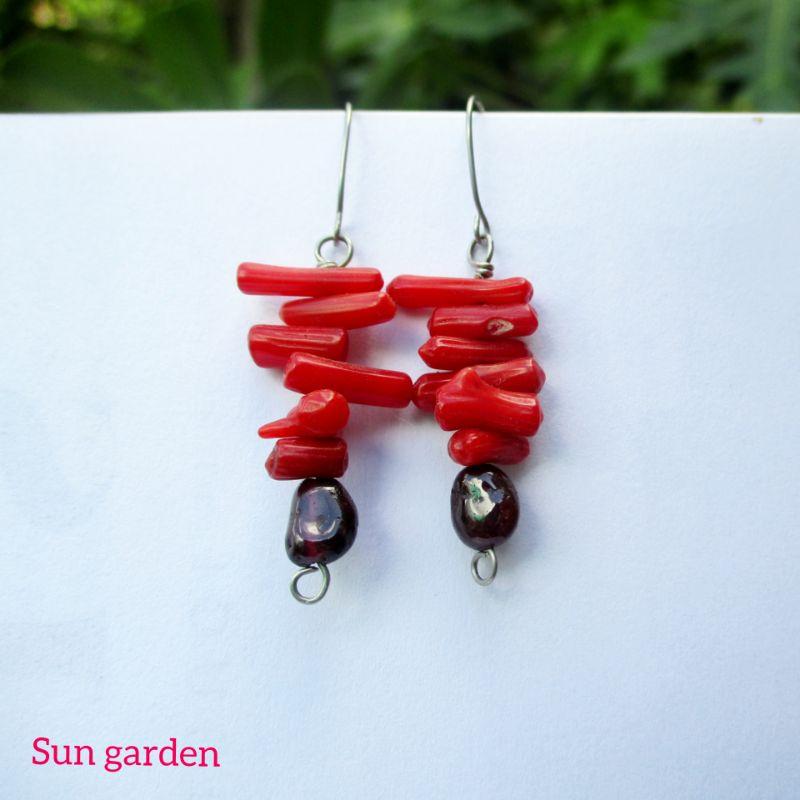Bông tai san hô đỏ red caral