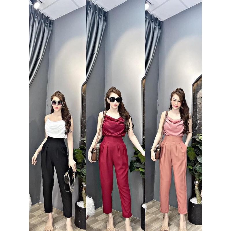 206 - SET ÁO CỔ ĐỔ QUẦN BAGGY