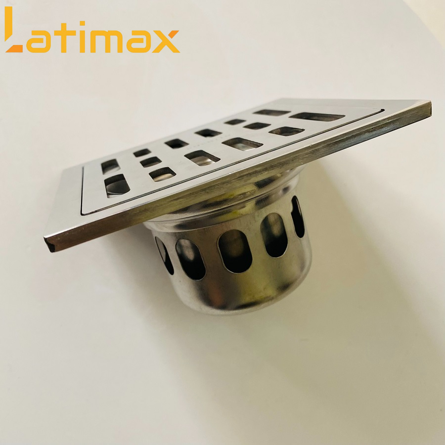 Phễu thoát sàn chống mùi hôi Inox 304 Mặt Vuông GTS2 dày 5mm - Ga thoát sàn chống trào ngược, chống côn trùng Cao cấp