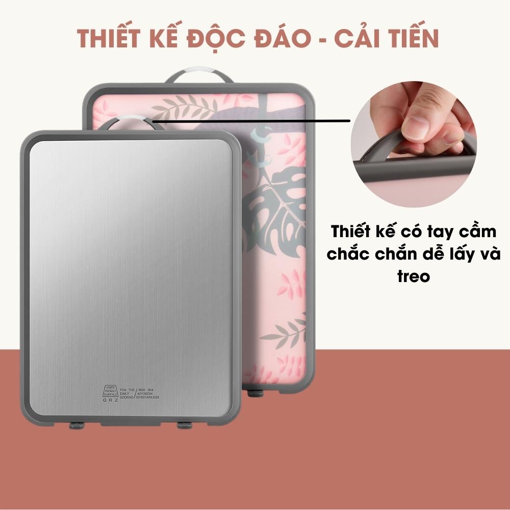 Thớt Inox 304 Kháng Khuẩn Chống Ẩm Mốc 2 Mặt Cao Cấp + Tặng dao nhỏ