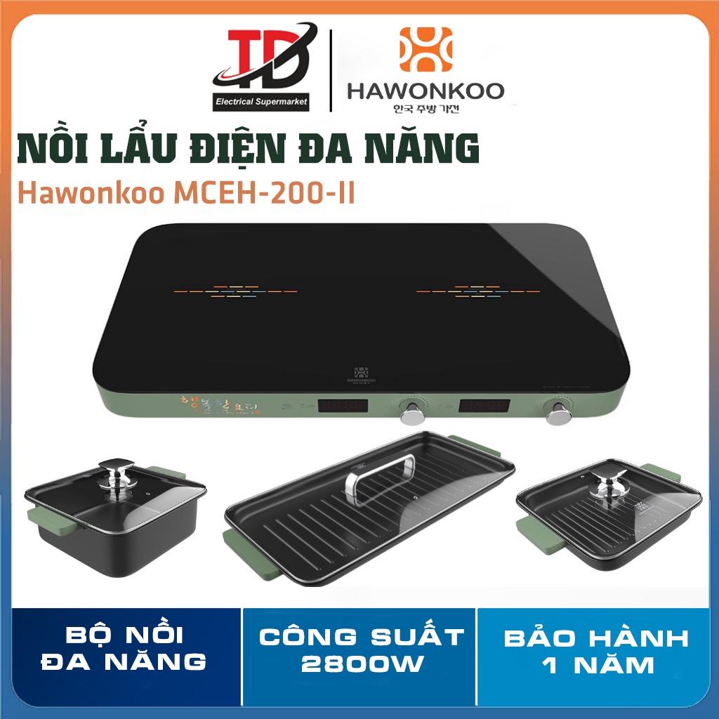 Bếp Từ Đôi Đăng Năng Hawonkoo MCEH-200-GR Tặng Kèm Bộ Nồi Cao Cấp, Công Suất 2800W , Hàng Chính Hãng