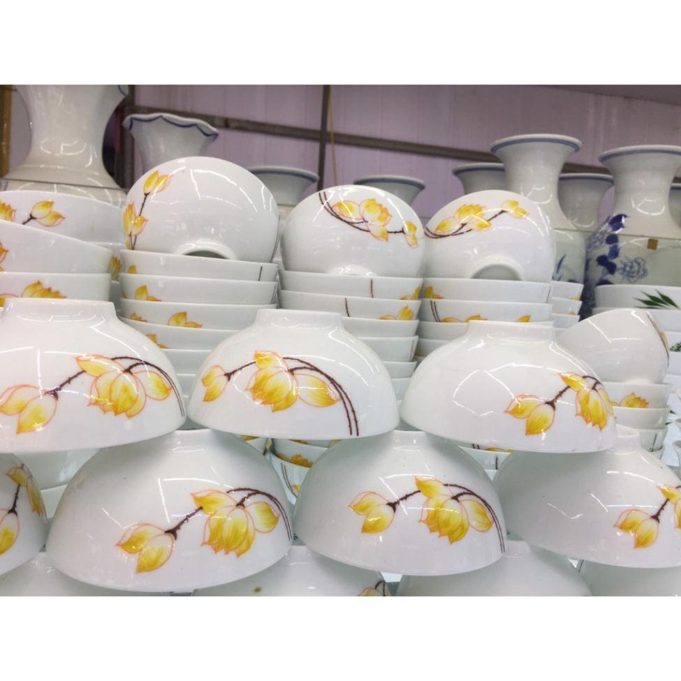 Bộ 10 Bát Ăn Cơm Sứ Bát Tràng - Cơm Ngon Canh Ngọt - Tốt Cho Sức Khỏe Gia Đình