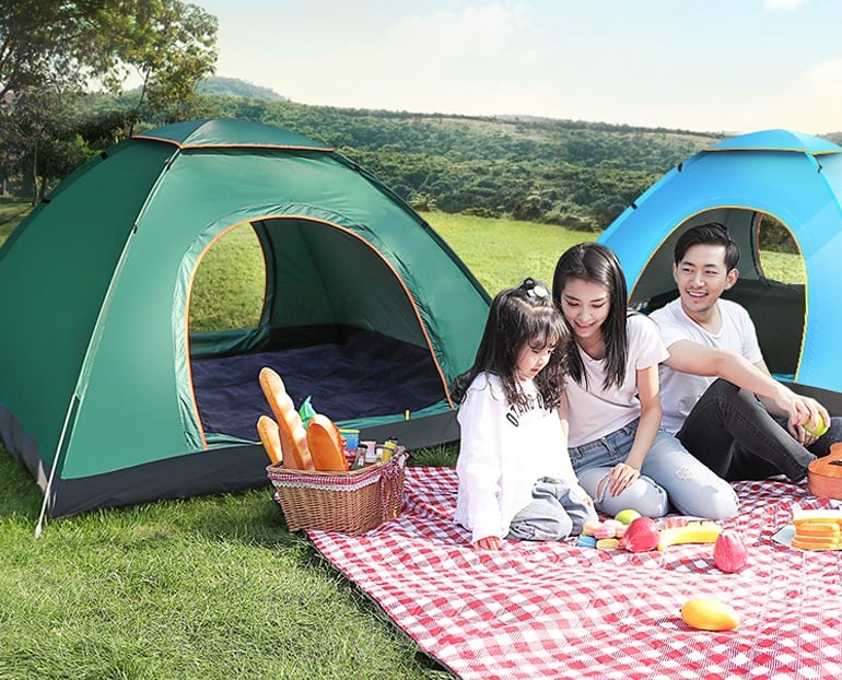 ĐỒ DÙNG ĐI PHƯỢT - Lều cắm trại gấp gọn thông minh loại rộng 2-3 người ở được, phù hợp cho cá nhân, gia đình, nhóm người dùng khi đi du lịch, dã ngoại ngoài trời, thiết kế chống thấm