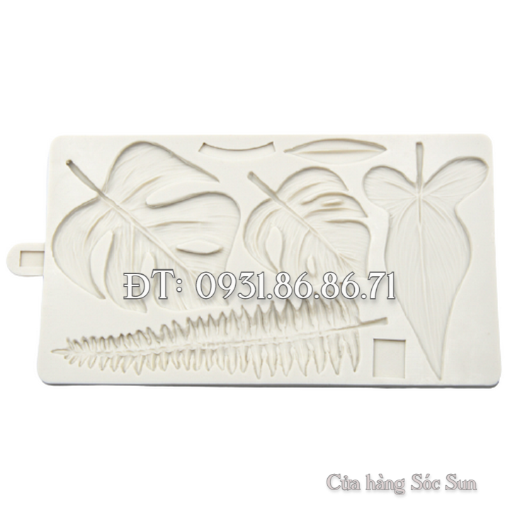 Khuôn silicon 5 chiếc lá - Mã số 1727