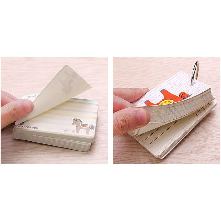 Sổ Ghi Chú Giấy Note Flashcard Kèm Khoen Ngựa Sắt (Giao màu ngẫu nhiên)