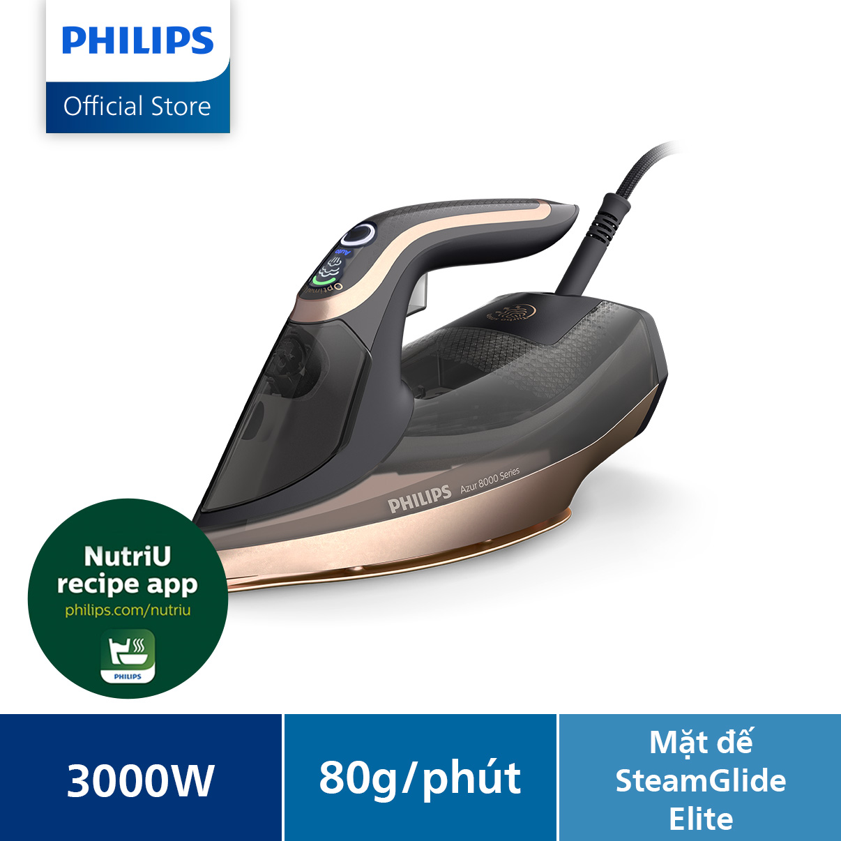 Bàn ủi hơi nước Philips DST8041/80 |3000W | - Hàng Chính Hãng