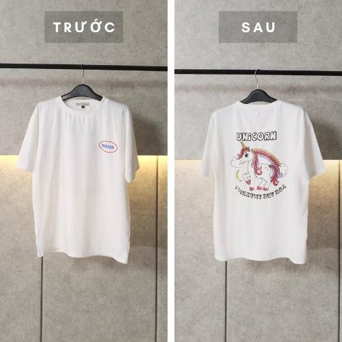 Áo thun tay lỡ nam nữ, Áo thun unisex form rộng Unicorn vải Cotton co giãn 4 chiều