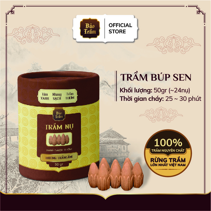 Nụ Trầm Hương Bảo Trầm, Búp Sen Cao Cấp 50g