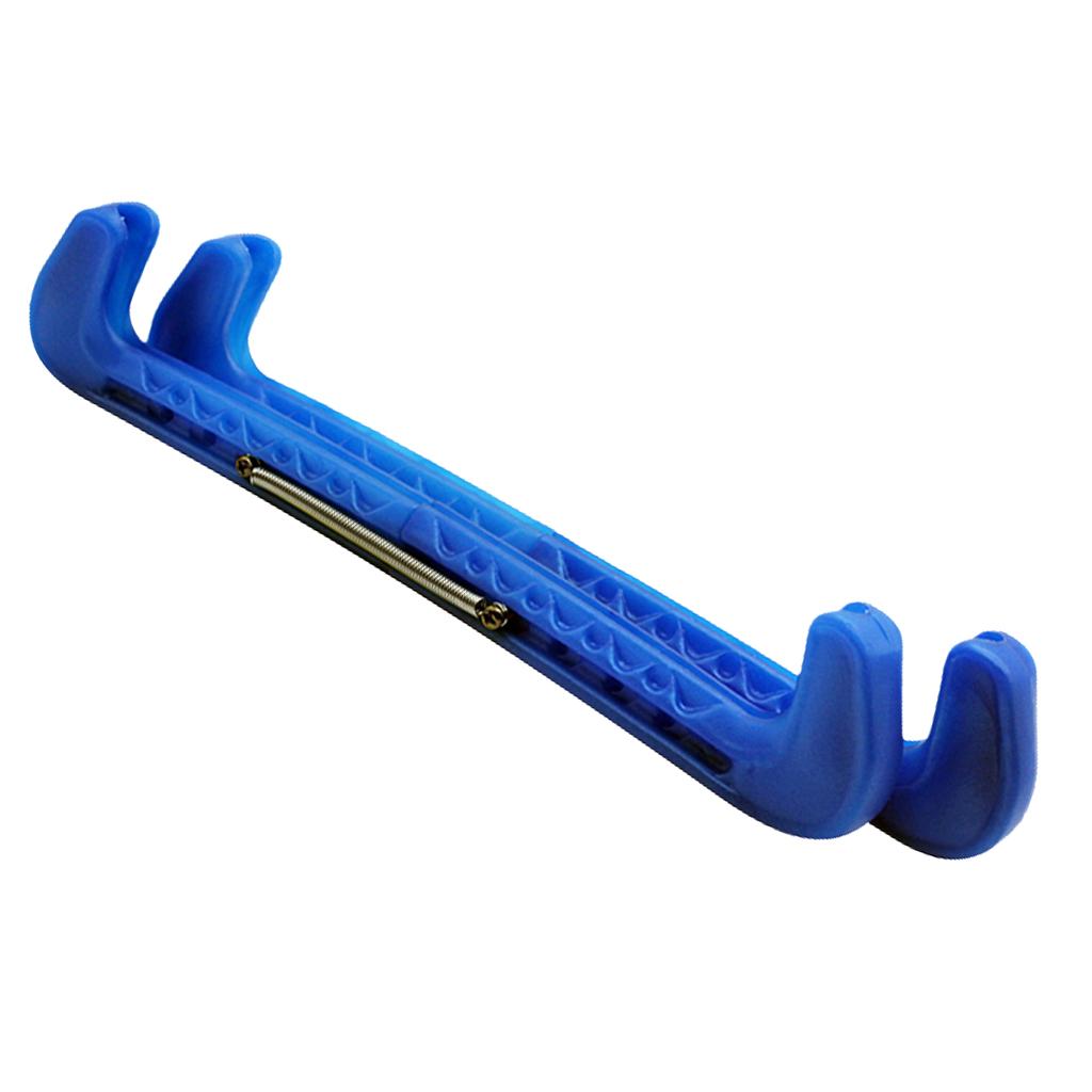 1 Pair Blue Plastic Ice Hockey Skate Skating Blade Covers Adjustable