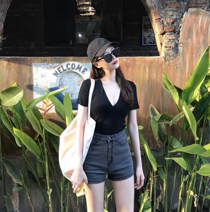 QUẦN SHORT JEAN NỮ BIG SIZE XÁM TRƠN CO DÃN MẠNH 2900