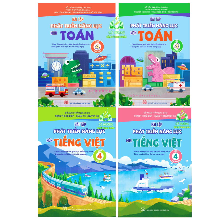 Sách - Combo Bài Tập Phát Triển Năng Lực Môn Toán + Tiếng Việt Lớp 4