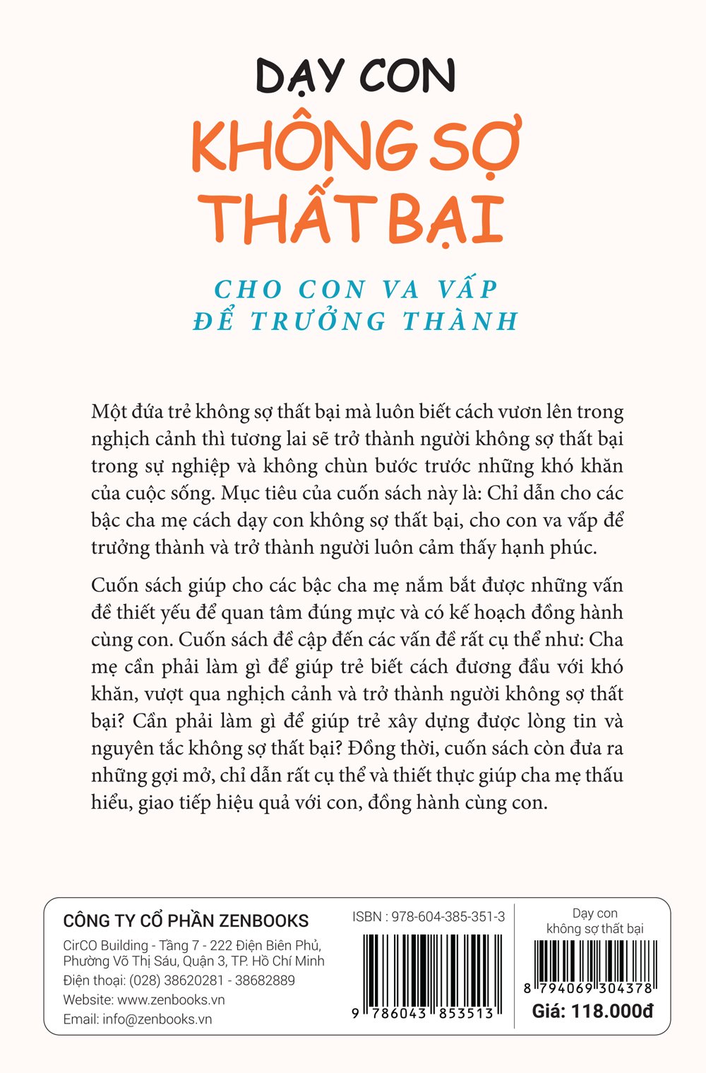 Sách - Dạy Con Không Sợ Thất Bại