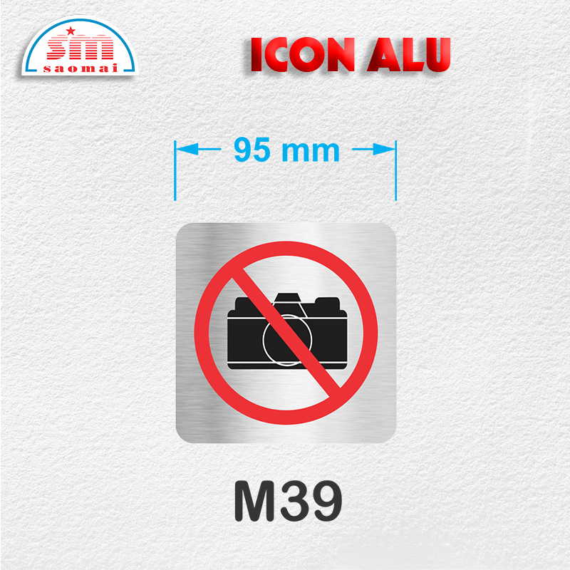 Icon Alu 9.5x9.5cm bạc xước