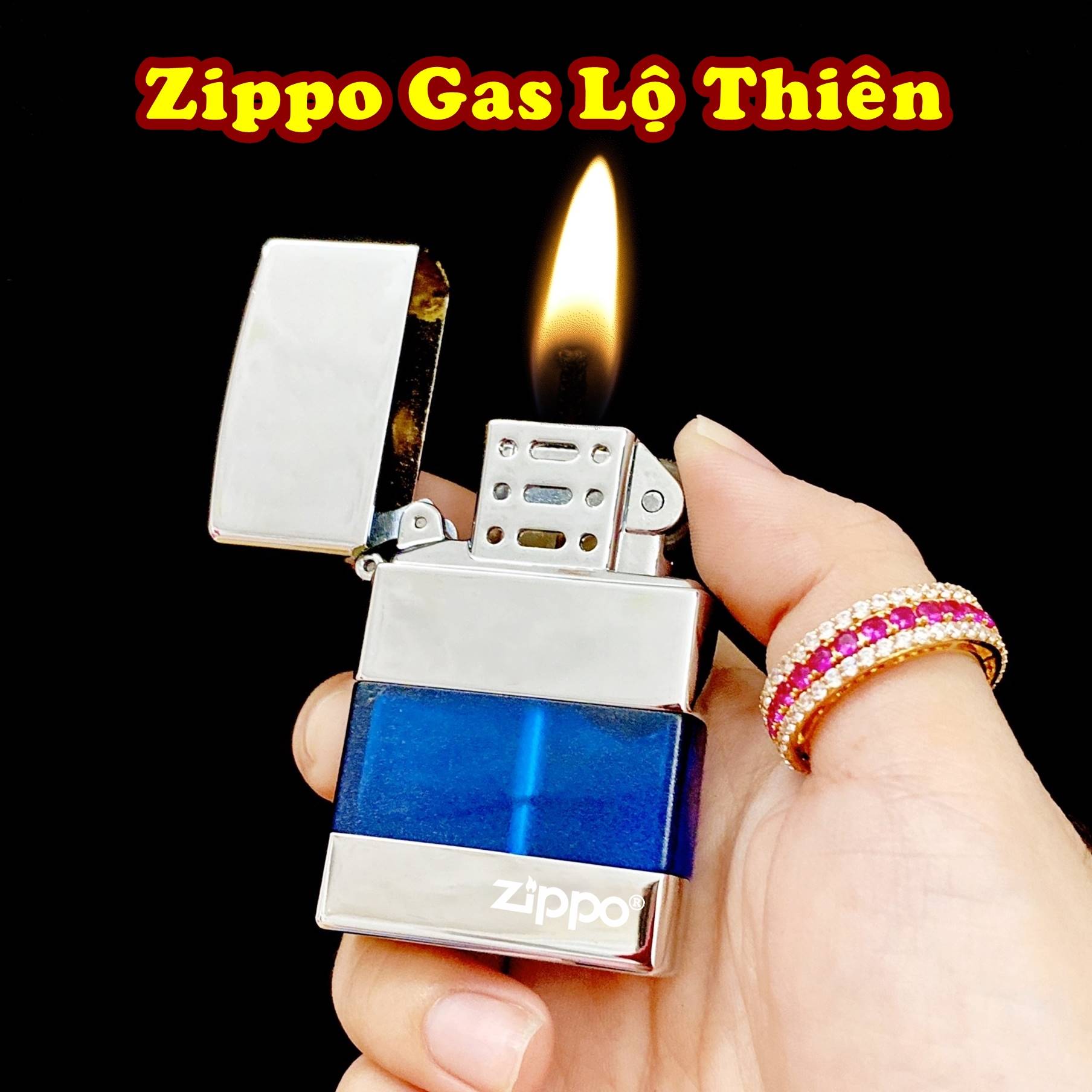 Hột quẹt bật lửa Vzipo gas lộ thiên nhiều màu - (xài gas)