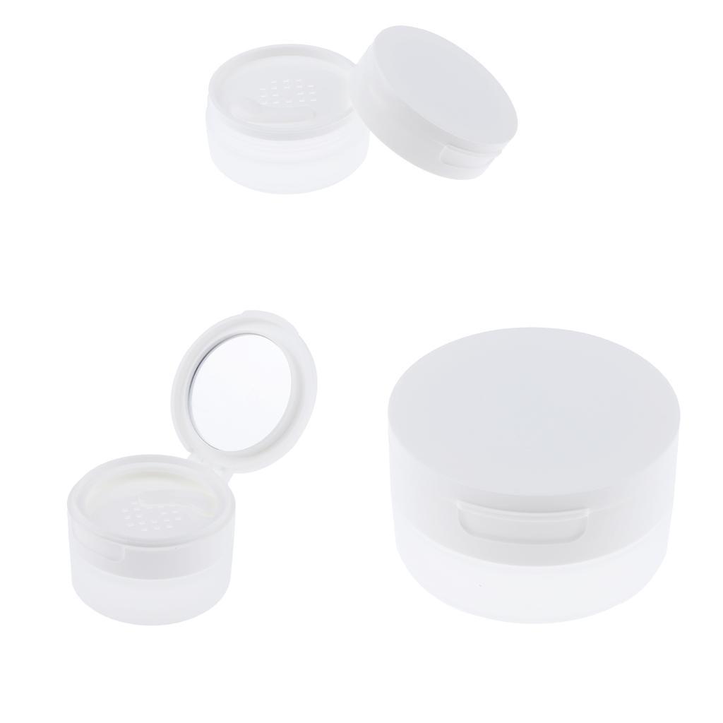 50g 80g Empty Bottle For Cosmetic Loose Powder Jar Case Makeup Pot w/ Mirror