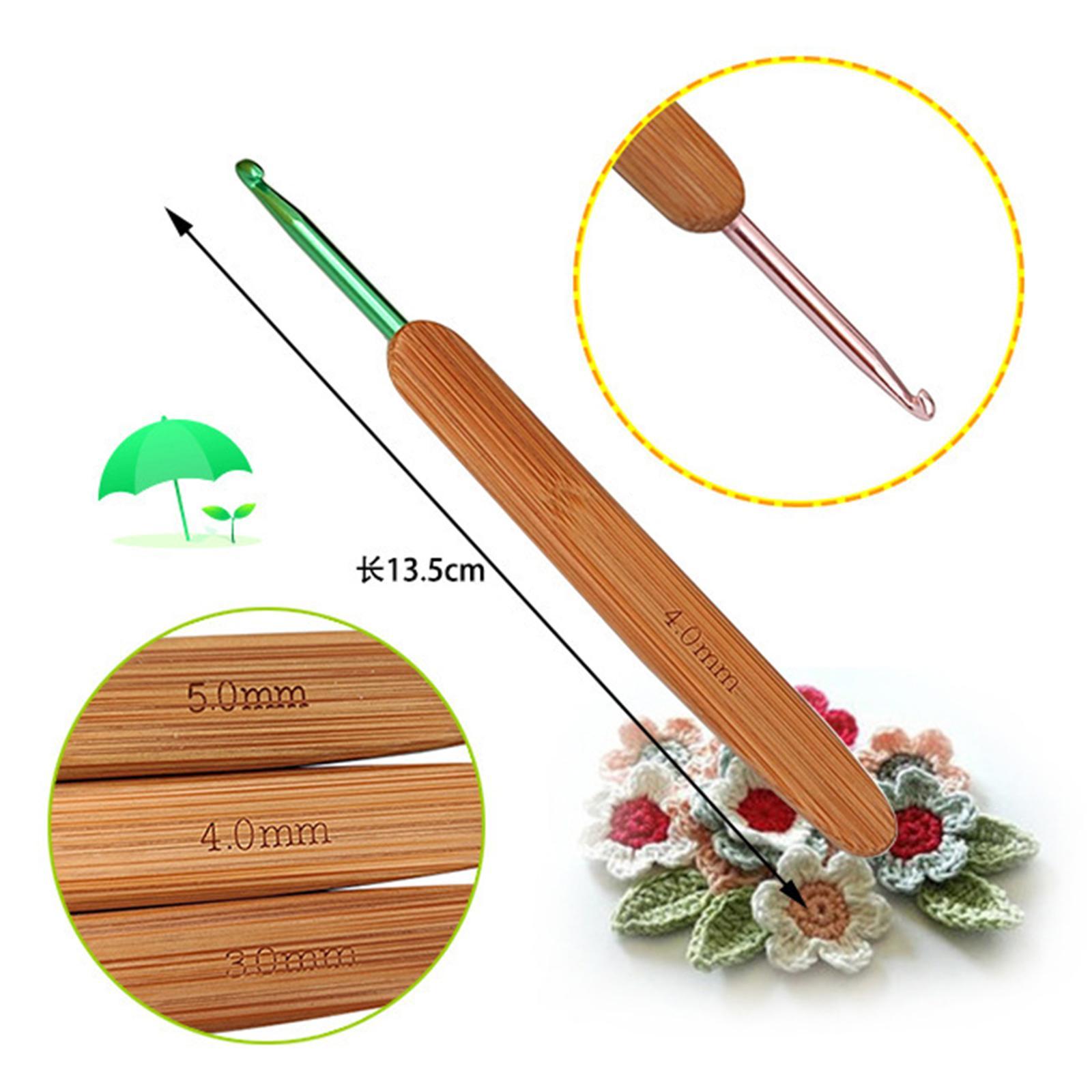 Bamboo Crochet Hooks Set Yarn Knitting Tool Beginners Adults